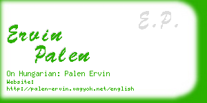 ervin palen business card